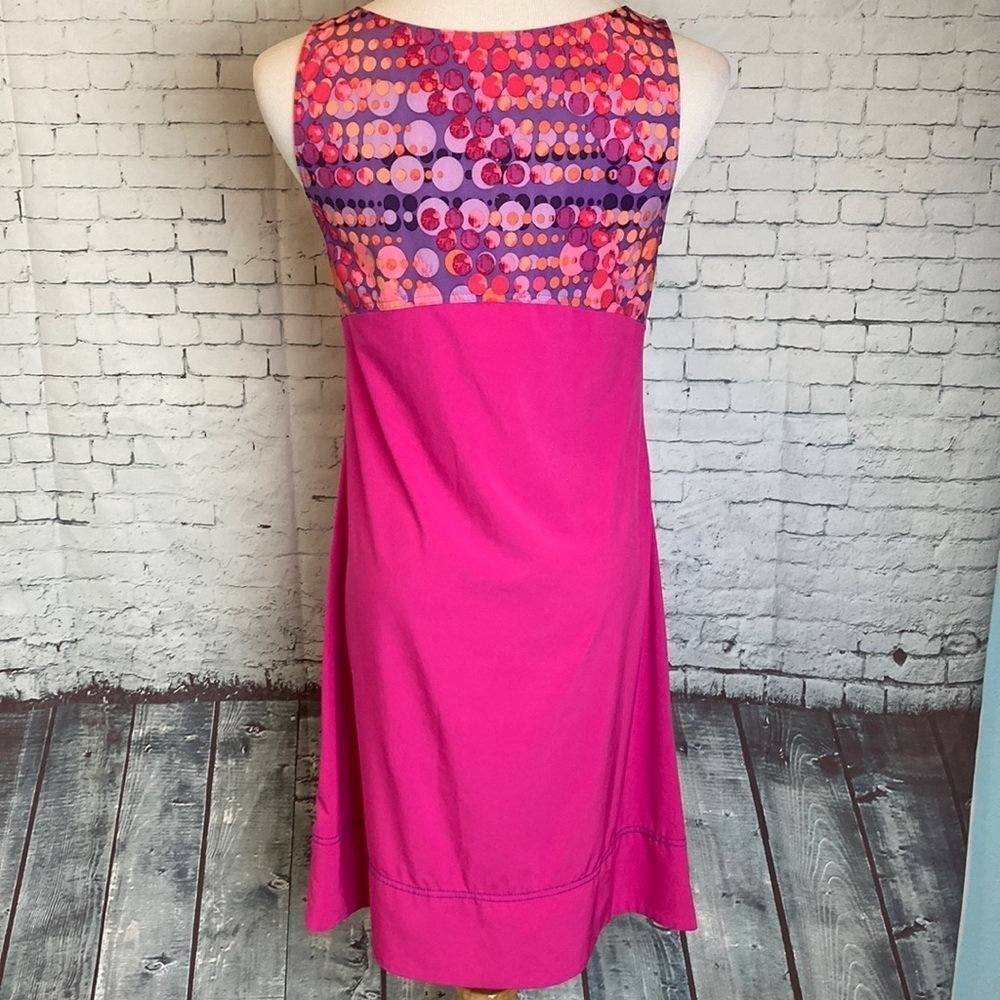 TITLE NINE PINK DAY TRIP SLEEVELESS DRESS COLOR BLOCK CIRCLES BACK Scandi Girl